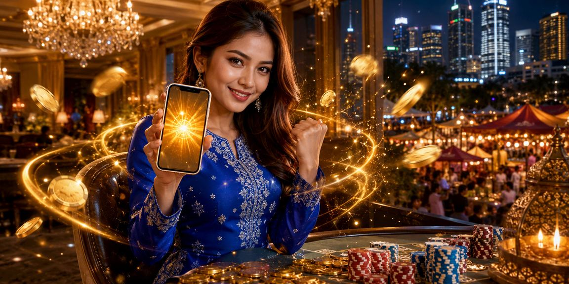 Pengguna wanita berbaju kurung menikmati cashback sukan di Petaling Jaya